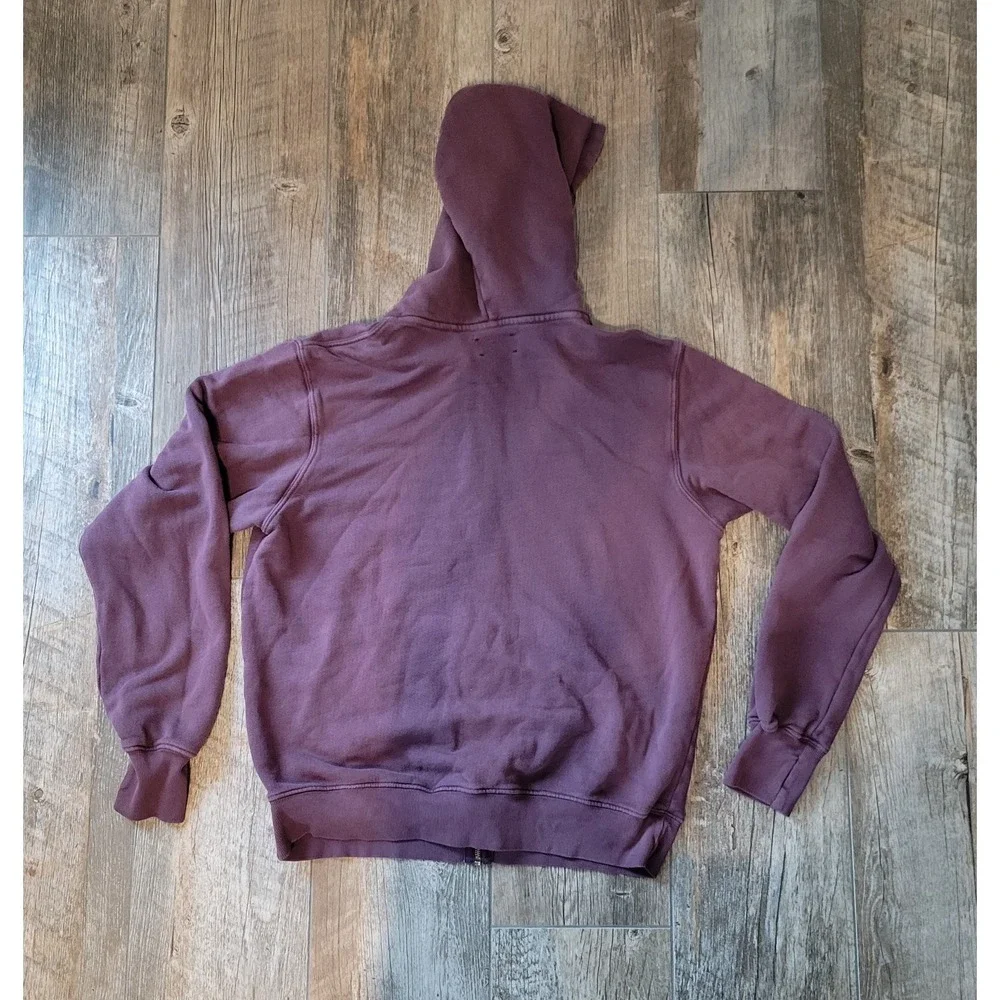 Joah Brown One Size Purple Plum Zip-Up Hoodie Oversized Washed Streetwear Cotton